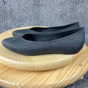 Crocs Brooklyn Pointed Toe Flats Womens Size 7 Black Casual Slip On Comfort Shoe